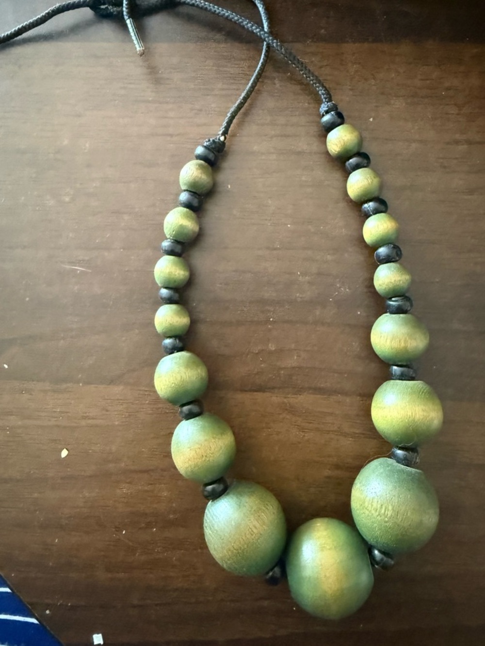 Handcrafted Green Wooden Bead Necklace - Women Accessories
